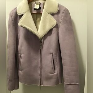 Apanage Lavender Teddy Jacket with Cream Collars